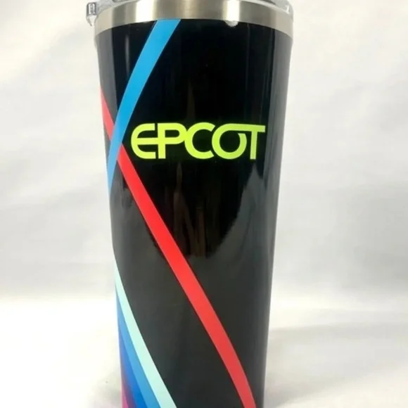 2022 Disney Parks Epcot Spaceship Earth Rainbow Corkcicle Tumbler Bottle - NEW - Picture 2 of 3